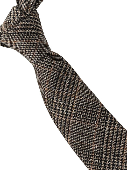 brown tweed check design tie