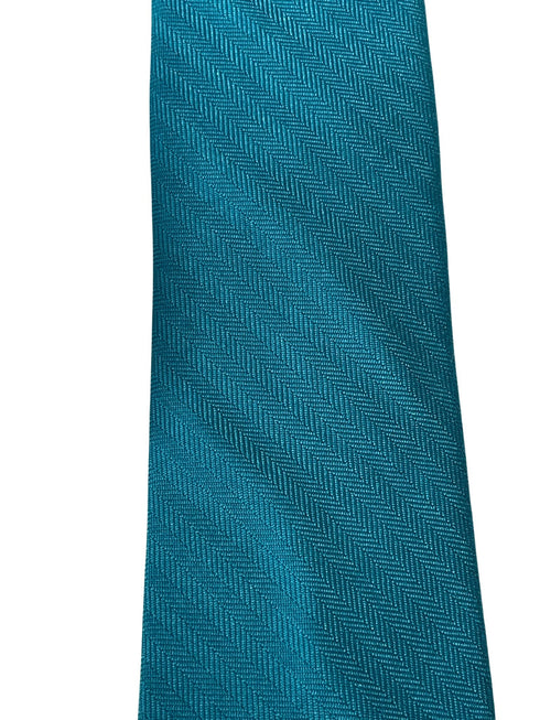 turquoise teal tie with herringbone design