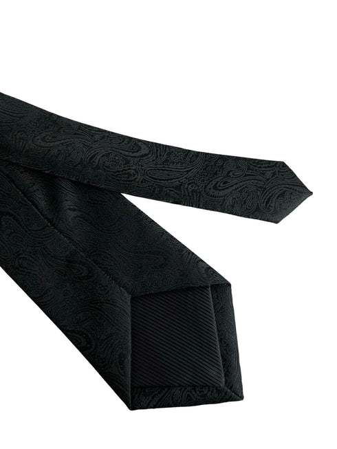 black tie with subtle paisley design