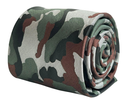 army camouflage forest green brown tie