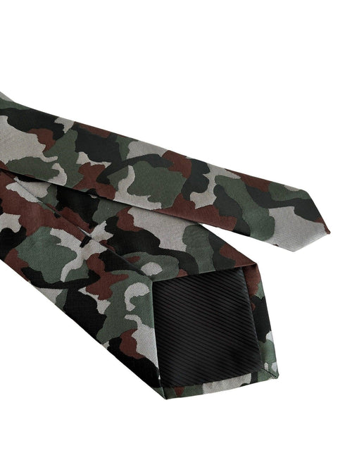 army camouflage forest green brown tie