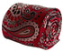 red tie with paisley design
