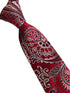 red tie with paisley design