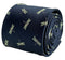 navy dark blue tie with embroidered dragonfly design
