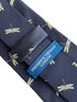 navy dark blue tie with embroidered dragonfly design