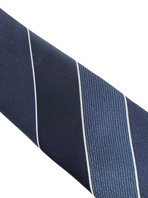 navy and medum blue classic club striped design tie