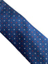 medium royal blue classic tie with red and white square design