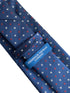 medium royal blue classic tie with red and white square design