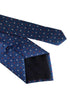 medium royal blue classic tie with red and white square design