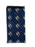 navy blue pocket square with embroidered seahorse design