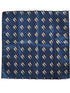 navy blue pocket square with embroidered seahorse design