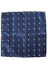 navy blue pocket square with embroidered penguin design