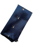 navy blue pocket square with embroidered flying hunting duck bird design