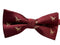 Maroon adult bow tie with t-rex embroidered design