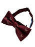 Maroon adult bow tie with t-rex embroidered design