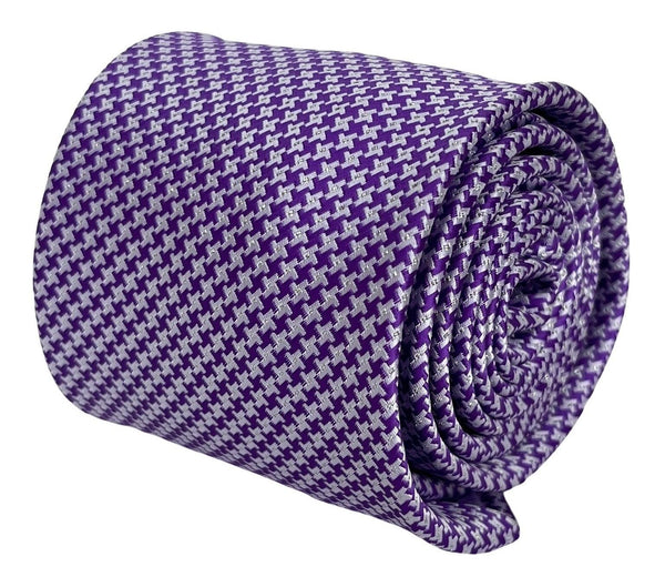 Cadbury purple and white dogtooth check tie