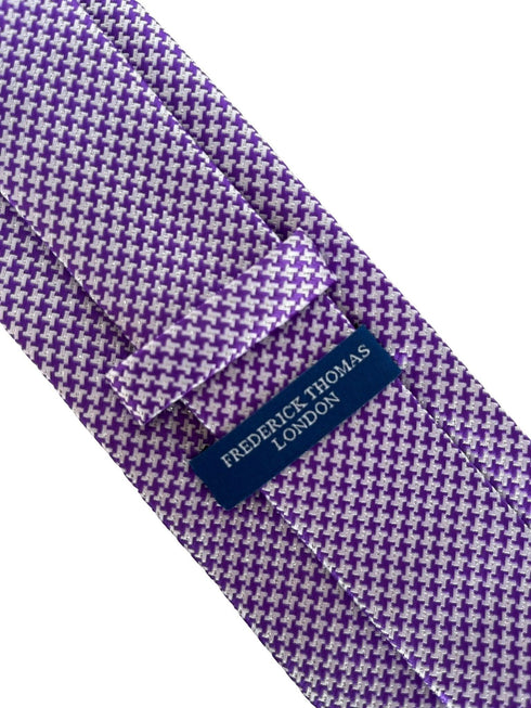 Cadbury purple and white dogtooth check tie