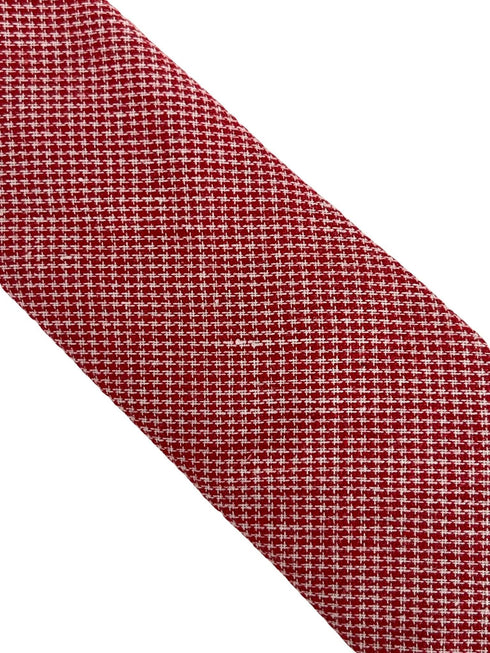 red and white cotton dogtooth check tie