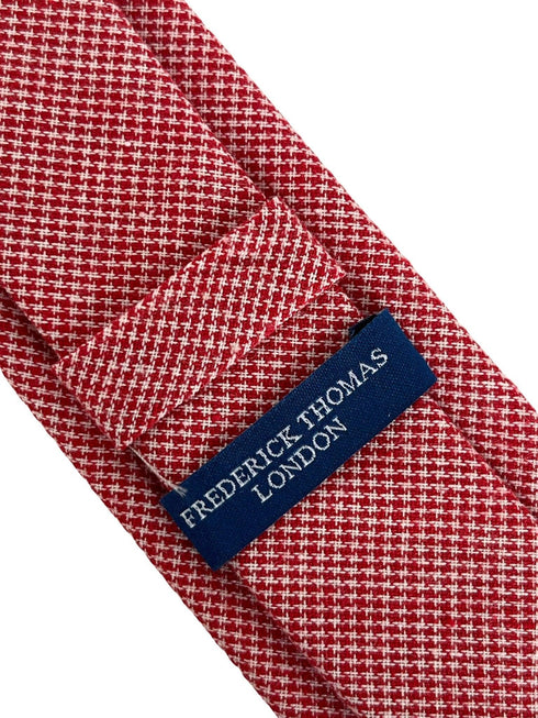 red and white cotton dogtooth check tie