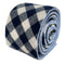 navy blue and white cotton gingham check tie