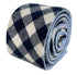 navy blue and white cotton gingham check tie