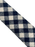 navy blue and white cotton gingham check tie