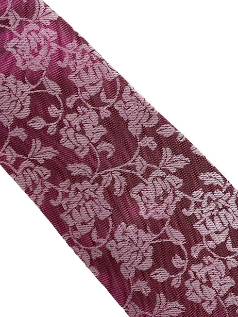 magenta pink tie with floral design