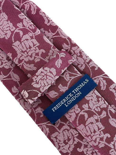 magenta pink tie with floral design