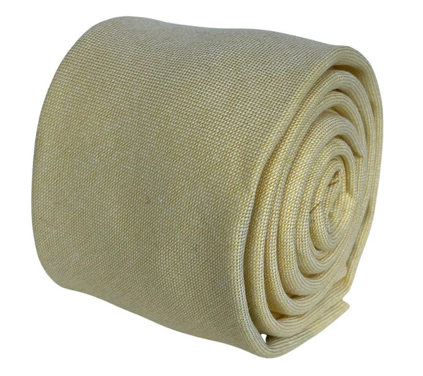 pale pastel light lemon yellow cotton tie