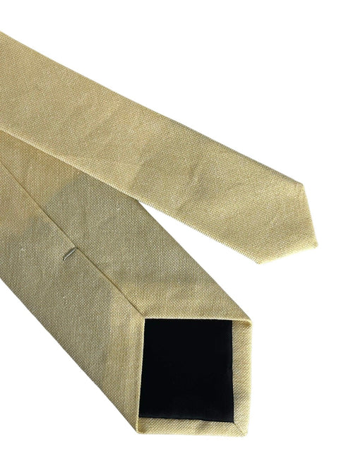 pale pastel light lemon yellow cotton tie