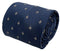 navy dark blue tie with gold fleur de lys (lis) design