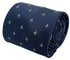 navy dark blue tie with gold fleur de lys (lis) design