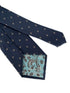 navy dark blue tie with gold fleur de lys (lis) design