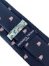 navy dark blue tie with pink pigs might fly-ing design