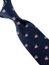 navy dark blue tie with pink pigs might fly-ing design