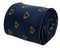 navy dark blue tie with gold harp music design