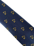 navy dark blue tie with gold harp music design