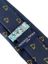 navy dark blue tie with gold harp music design
