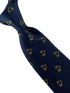 navy dark blue tie with gold harp music design