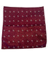 dark red maroon pocket square with a skull and crossbones design