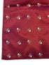 dark red maroon pocket square with a skull and crossbones design