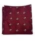 dark red maroon pocket square with a skull and crossbones design