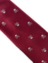 dark red maroon tie with skull and crossbones design