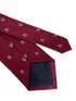 dark red maroon tie with skull and crossbones design