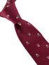 dark red maroon tie with skull and crossbones design