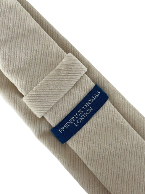 ivory cream velvet feel tie