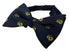 navy dark blue adult bow tie with sunflower design