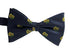 navy dark blue adult bow tie with sunflower design