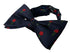 navy dark blue adult bow tie with English red rose rugby design