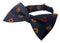 navy dark blue adult bow tie with quirky pumpkin halloween design